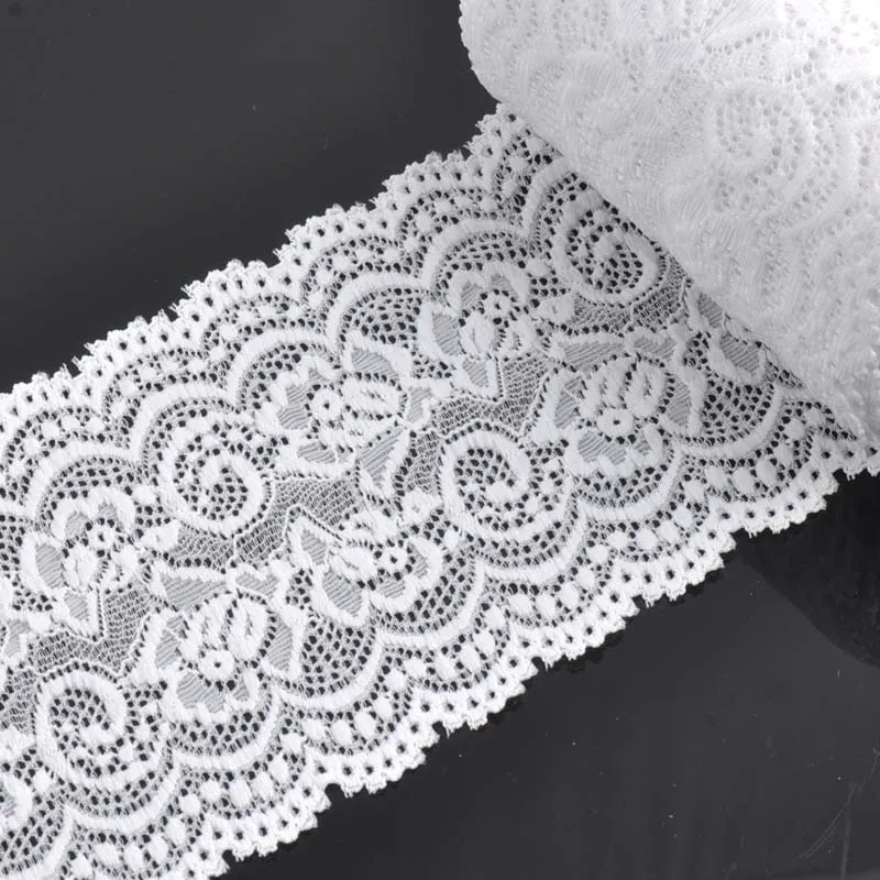 

10cm width white Springy Lace Fabric Trim Ribbon Garment Accessories for wedding decoration 2 yard/lot DIY CP0344