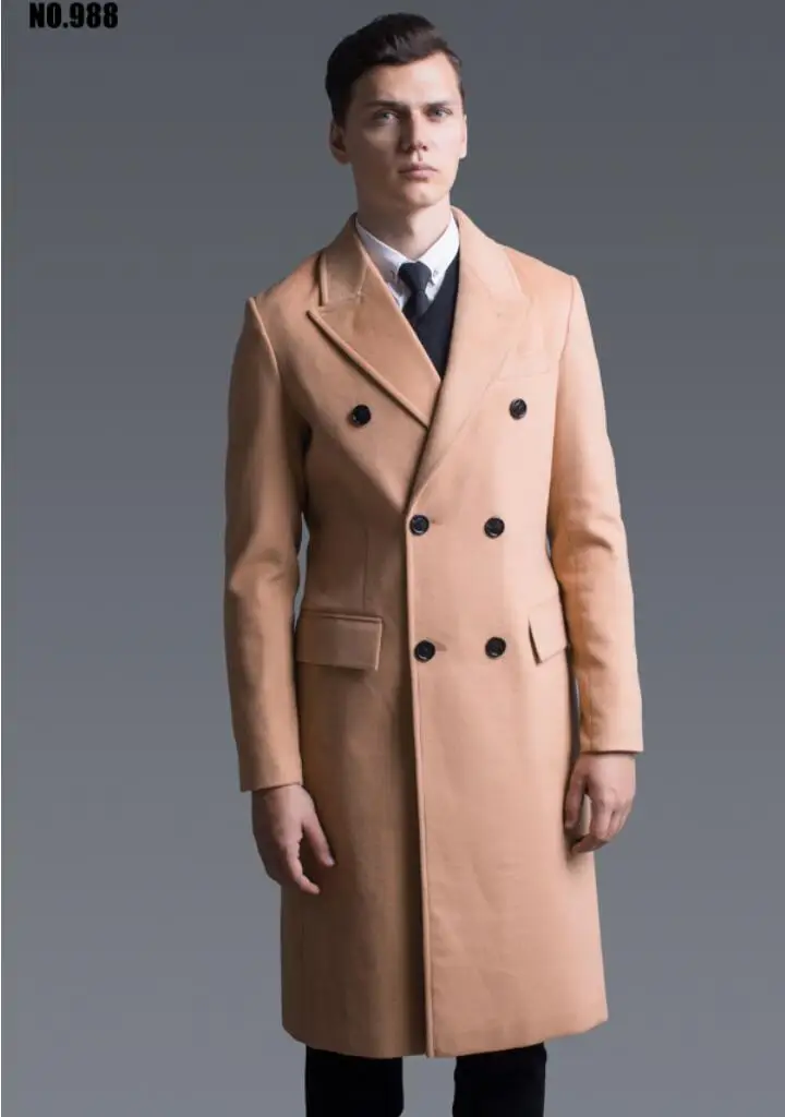 S-6XL ! classic style men's slim wool trench coat male Cashmere long coat men autumn winter clothing overcoat ! S-6XL