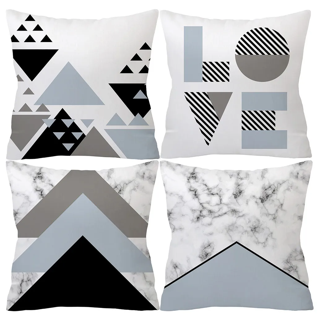 

Fashion Gray Pillow Case Soft Fur Plush Throw Pillow Case Cover Home Bed Room Sofa Decoration Furry Waist Comfort Cushion Cover