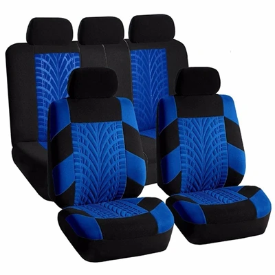 Универсальные чехлы для автомобильных сидений, подходят для большинства автомобилей, чехлы для сидений с шиной, детали для укладки, защита для автомобильных сидений, автомобильные аксессуары - Название цвета: 9pcs set Blue