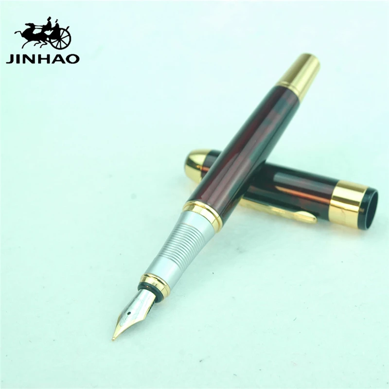 1 шт./лот Jinhao 250 фонтиан ручки красный золото клип Caneta papelaria чернилами Канцелярские