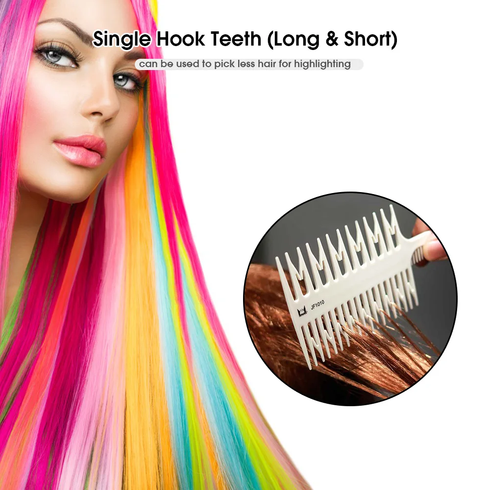 

Professional Hair Styling Coloring Dyeing Tint Comb Salon Tool Sectioning Highlighting Weaving Cutting Comb for Hairdressing