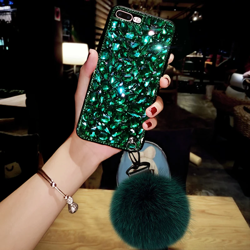gemstone Rhinestone diamond bling luxury fashion cover for apple iphone 6 6s plus iPhone 7 7P 8 8P X soft mobile phone Case capa |