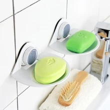 Высокое качество креативная присоска мыло коробка Слива двойной-слоёное мыло мыльница стойки присоске стены тип творческий мыло держатель