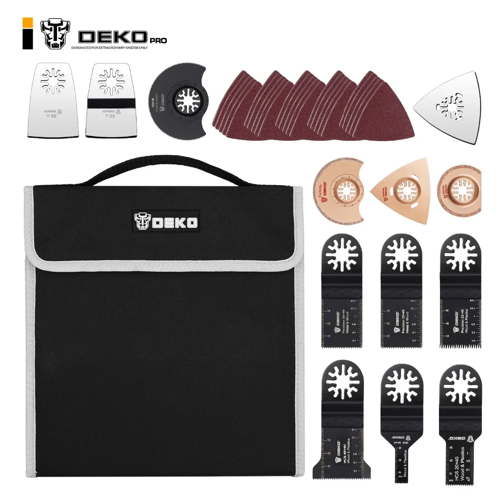 

DEKO 38pcs Multifunction Oscillating Tool Quick Release Multitool Blades Power tools Accessories Set with A Storage Bag