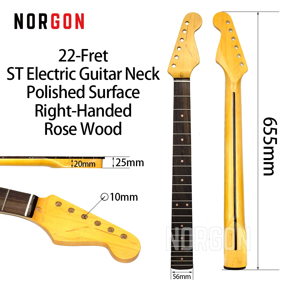 

Norgon 22-Fret TL Electric Guitar Neck Matte/Polished Maple/Rose WoodFingerboard Left-Handed Guitar Parts and Accessories GS2