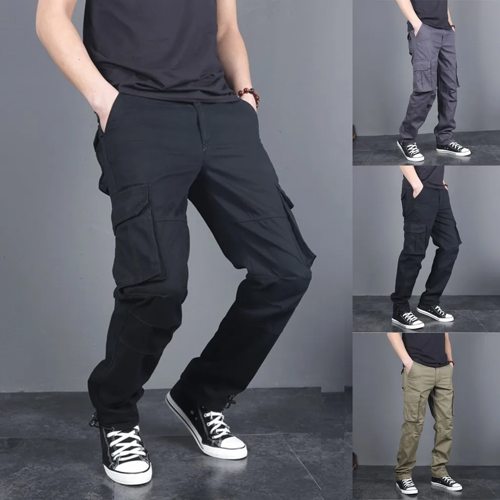 pantalones hombre Men's Summer Handsome Style Outdoor Multi-Pocket Overalls Straight Sports Pants спортивные штаны мужские