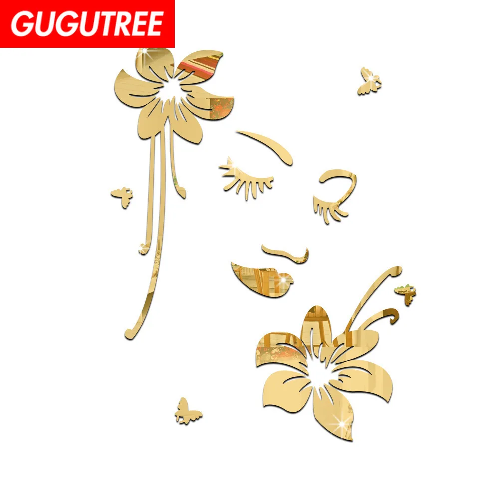 

Decorate Home 3D flower belle art wall mirror sticker decoration Decals mural painting Removable Decor Wallpaper LF-1177