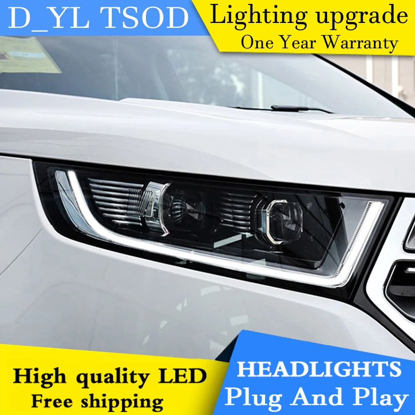 Special Price Car Styling Headlights for Ford Edge 2015 LED Headlight for Ford Edge Head Lamp LED Daytime Running Light LED DRL Bi-Xenon HID