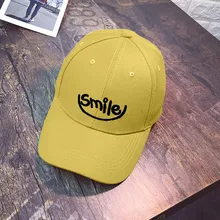 Женская бейсбольная кепка с вышитыми буквами и смайликом, модная повседневная Кепка с надписью и смайликом в стиле хип-хоп, хлопковая кепка с плоским верхом