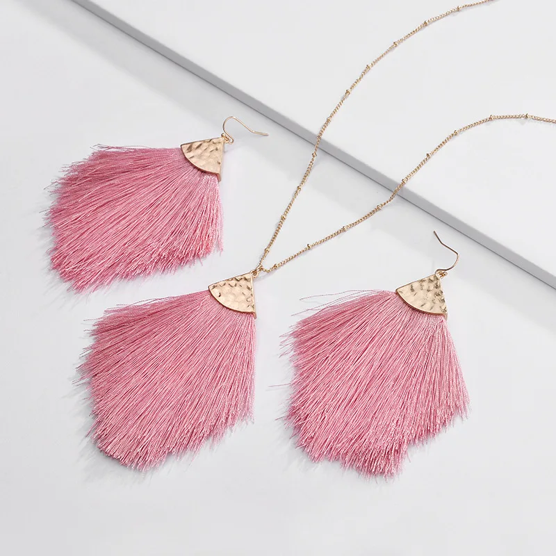 

Fashion 6 Colors Kite Shaped Tassel Lines Drop Earrings for Women