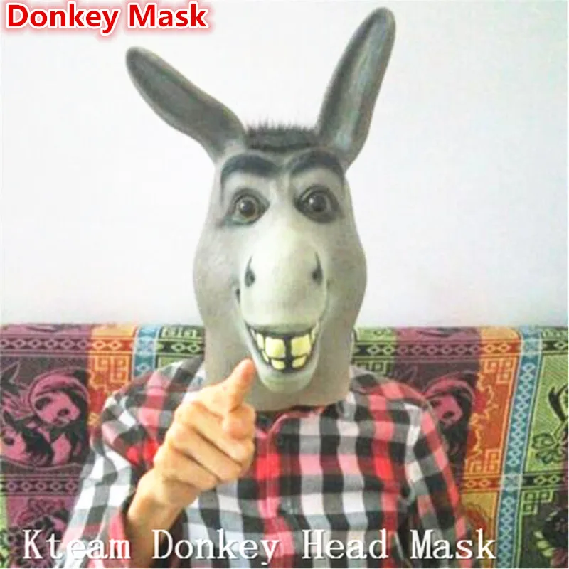 Новая мода Хэллоуин Маски для вечеринок Косплэй осел голова Маска животного полный маска голова Маскарад смешной подарок игрушки