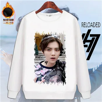 

EXO Kpop korean Streetwear Cartoon printing hoodies Women/Men Spring autumn kawaii Round Collar sweatshirts girl cute clothes