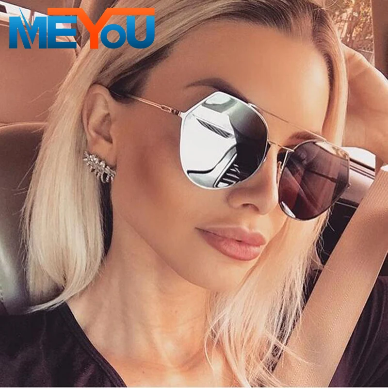 MEYOU Vintage Mirror Sunglasses Women 2017 New Fashion Korea Brand