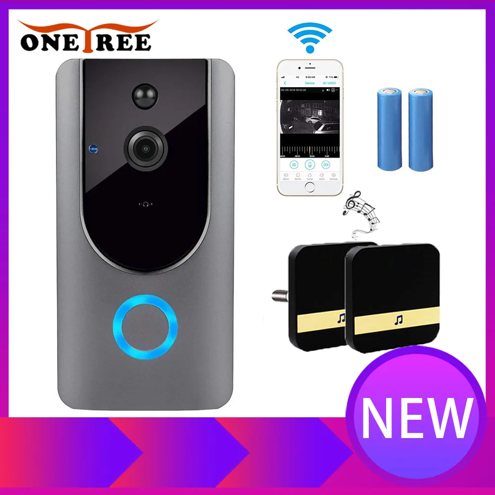 

Onetree 720P WiFi Security DoorBell Visual Recording Low Power Consumption Remote Home Monitoring Night Vision Video Door Phone