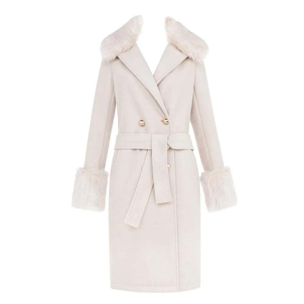 Large 2019 D'hiver Taille Femmes Col À Mode Qualité Top Turn down Laine Manteau Kaki rwfqg7rz