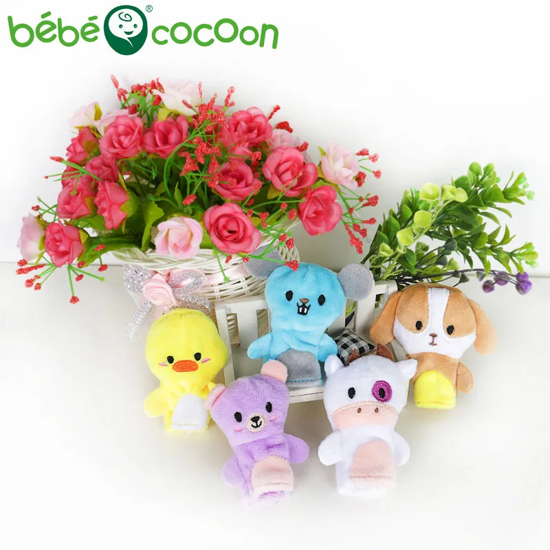 Bebecocoon случайный 5 шт. мультфильм Животные палец Марионетки плюшевые Игрушечные