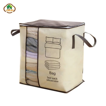 

Msjo Clothes Storage Bag Non-woven Portable Folding Closet Organizer Garment Bag Storage for Quilt Blanket Bedding Clothing Bag