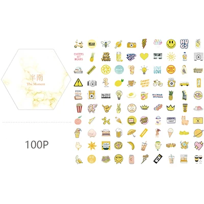 100 шт./лот Yuxian креативные предметы жизни бумажные наклейки декоративные наклейки DIY дневник в стиле Скрапбукинг этикетка наклейка - Цвет: 01