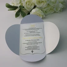 50 комплектов на заказ Модная Золотая фольга печать прозрачное акриловое приглашение карта с конвертом для современных свадебных приглашений