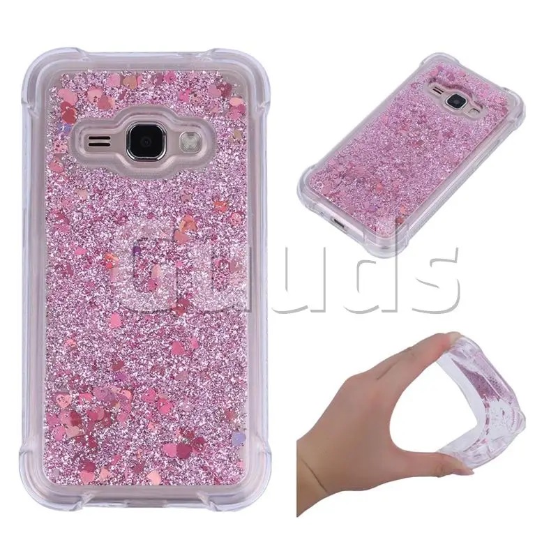 Dynamic Liquid Glitter Sand Quicksand Star TPU Case for Samsung Galaxy J1 2016 J120 - Diamond Rose