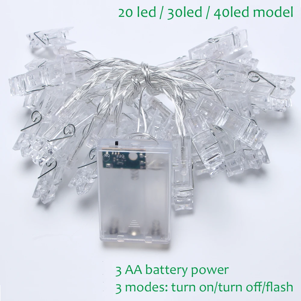 USB/батарея powered led фото клип Фея свет шнура Рождество венок для свадьбы праздника