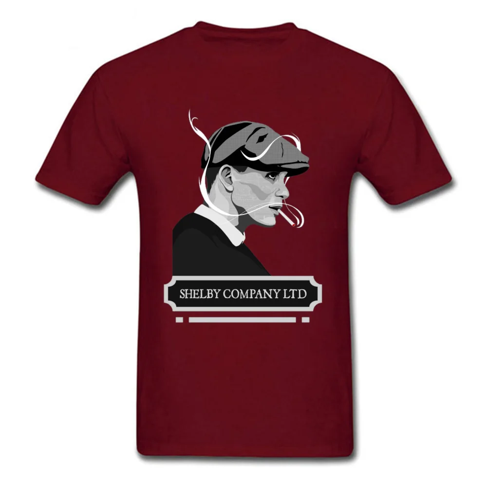 

90s Cult T-shirt Men Peaky Blinders Tshirt Tommy Shelby Hat Print T Shirt Classic Red Company England Street Tops Tees Cotton XL