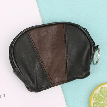 

Women Leather Coin Card Key Ring Wallet Pouch Mini Purse Zipper Small Change Bag