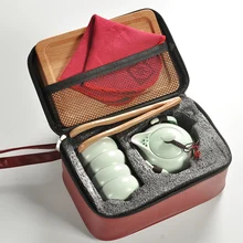 Китайский дорожный чайный набор кунг-фу керамическая портативная чайная чашка из фарфора обслуживание гайванские чашки для чая кружка чайник для чайной церемонии 1 горшок+ 4 чашки