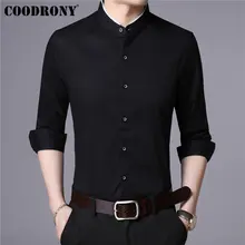 COODRONY, мужская рубашка, осень, Новое поступление, рубашка с длинным рукавом, мужская, китайский стиль, воротник-стойка, деловые, повседневные рубашки размера плюс 96024