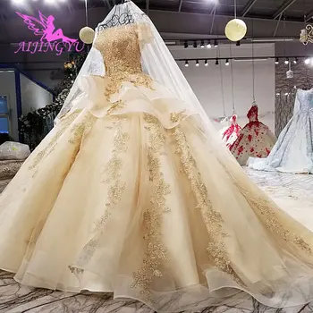 شراءAIJINGYU الزفاف فساتين مخزن فستاين سهرة/فساتين الحفلات خمر الزفاف مخازن رخيصة الفاخرة الصينية جديد ثوب الزفاف الترتر