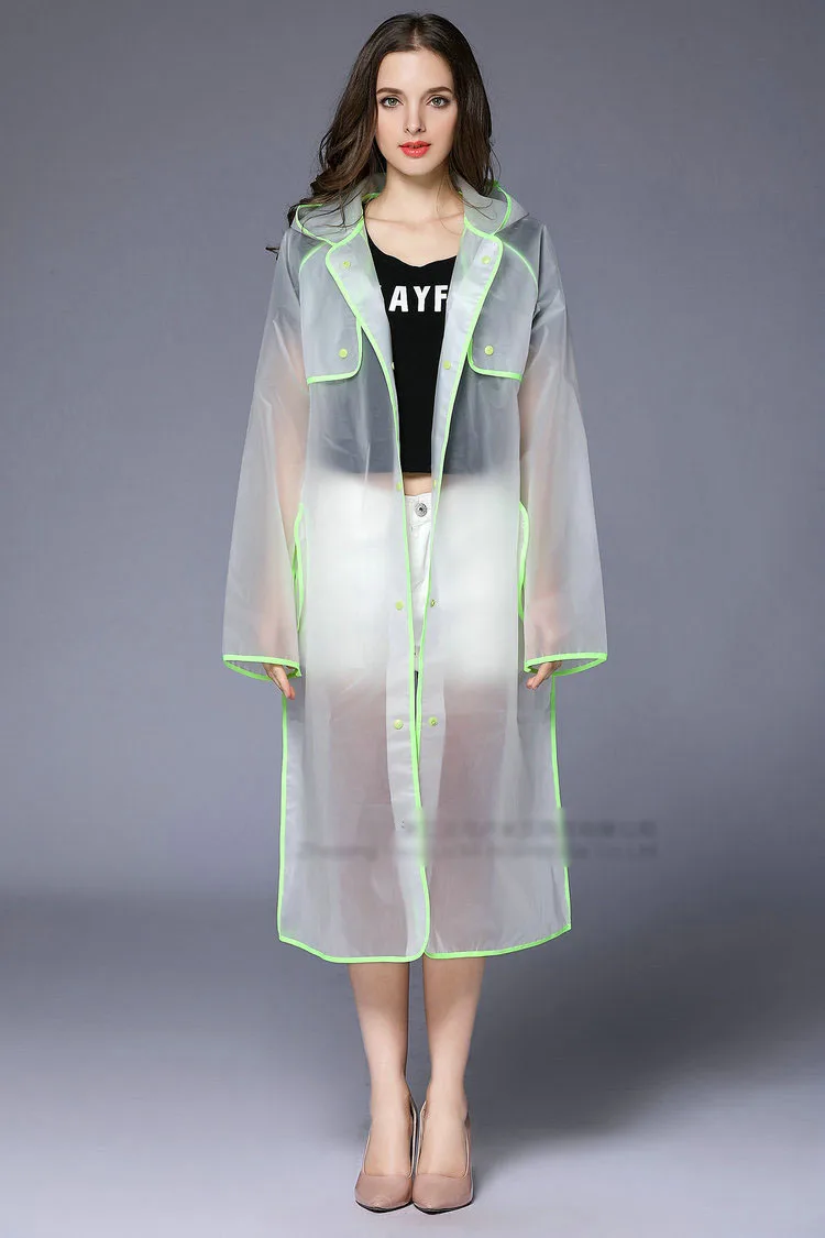 Новая мода EVA женское пончо со шляпой дамы водонепроницаемый длинный полупрозрачный дождевик взрослых дождевик