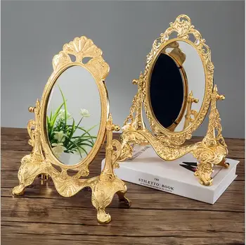 Espejo de pared antiguo europeo para tocador, espejo decorativo para mesa de maquillaje, decoración del hogar, J028
