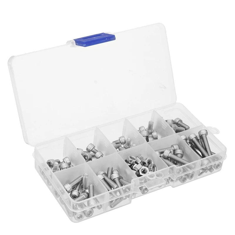 

MTGATHER Stainless Steel #4-40 UNC Hex Socket Head Cap Screws Hex Nuts Assortment Set Socket Screw