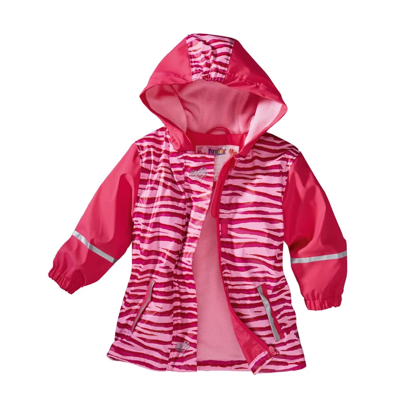 

Mioigee Children Outerwear raincoat poncho New girl PU leather waterproof windproof breathable Jackets coat Plus velvet clothes