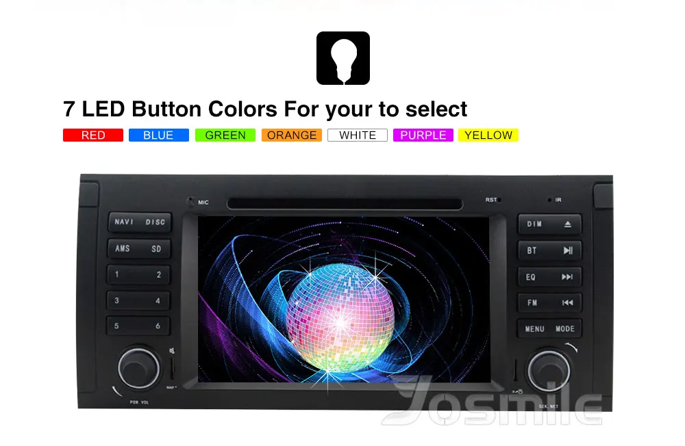 Sale Josmlie 1 Din Car DVD Player For BMW E39 BMW X5 E53 M5 Audio Radio Multimeida GPS Navigation System Touch Screen Head Unit DAB+ 15