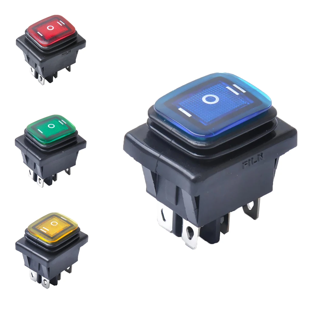 

6 Pin 3 Position Rocker Toggle Switch On/Off for Car Truck Boat Motorhome Waterproof Replacement Parts 16A 250VAC or 30A 125VAC