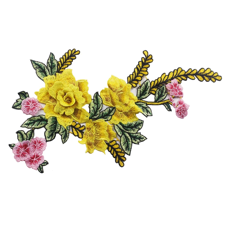 10piece 3D Flower Embroidery Lace Applique Fabric Patches Lace Motif