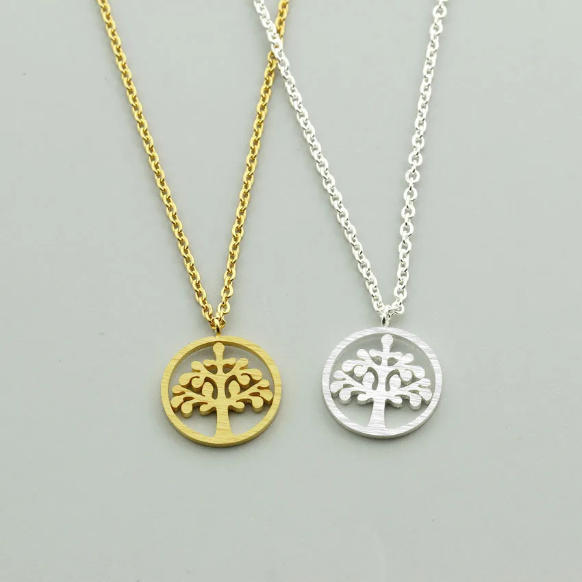 DIANSHANGKAITUOZHE Natural Style Exquisite Hollow Discs Necklace Tree Of Life Pendant Peace Jewelry Women Leisure Party | Украшения и
