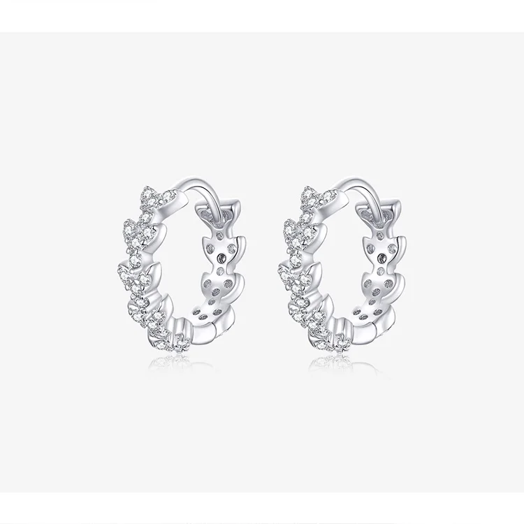 Bisaer модные круглые минималистичные геометрические 925 серебряные блестящие серьги-кольца в форме листа для женщин модные ювелирные изделия Brincos GAE150