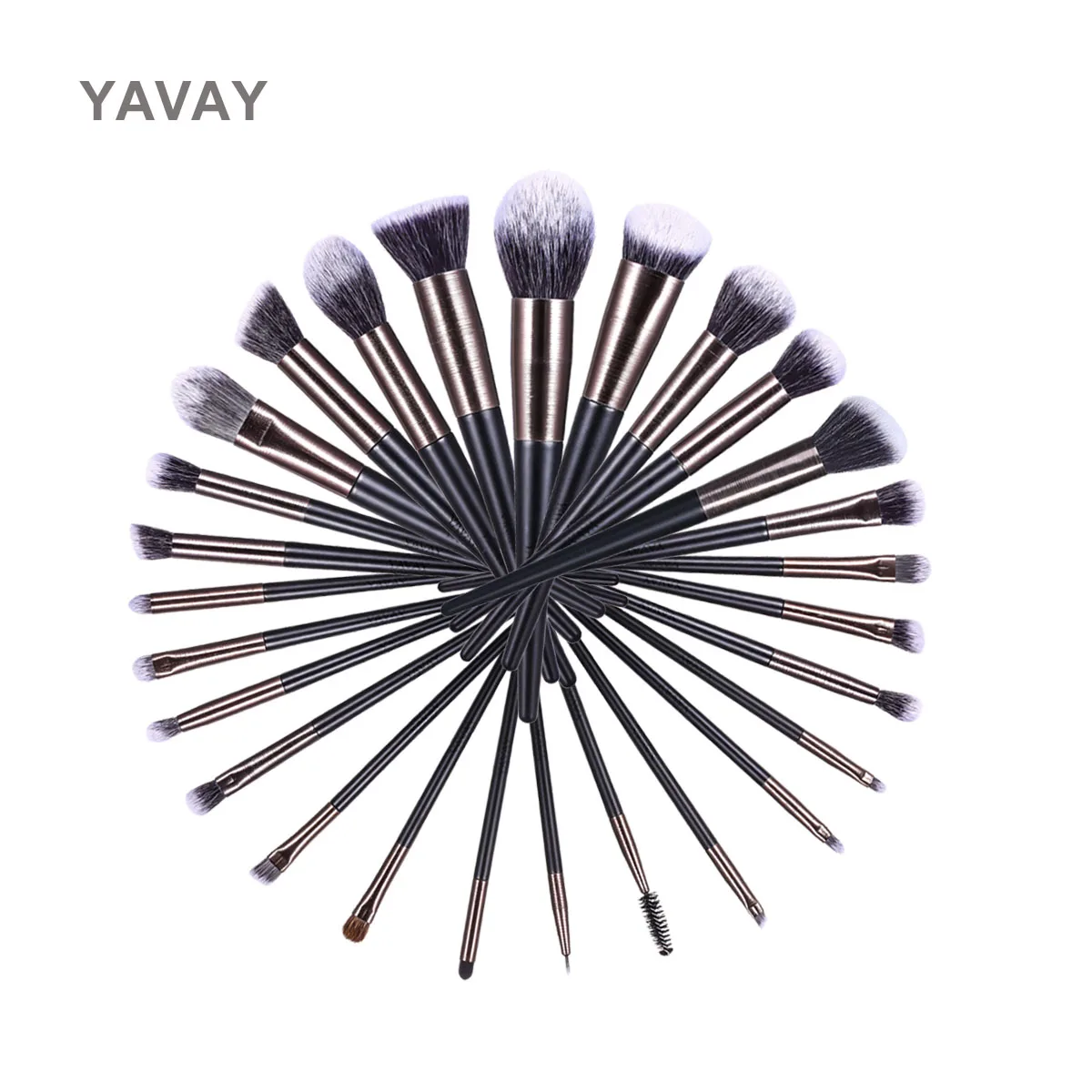 Бренд YAVAY 27 шт./лот набор черных кистей для макияжа женщин косметический