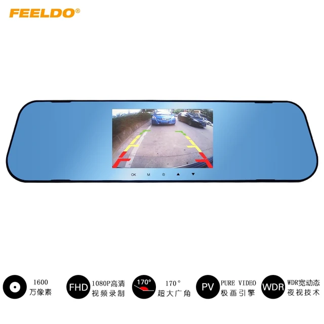 Special Price FEELDO 4.3" Rearview Mirror 1080p Car DVR Dual Lens Parking Video Recorder Registrator Dash Camera Full HD Night Vision #AM1716 Special Price FEELDO 4.3" Rearview Mirror 1080p Car DVR Dual Lens Parking Video Recorder Registrator Dash Camera Full HD Night Vision #AM1716
