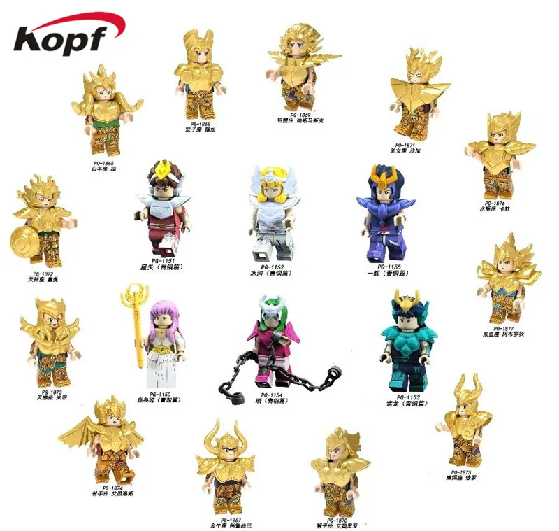 

Legoly Saint Seiya Bricks Arrudiba Desmusk Twelve constellation ActionBuilding Blocks Model For Children Gift Toys PG8212 PG8213