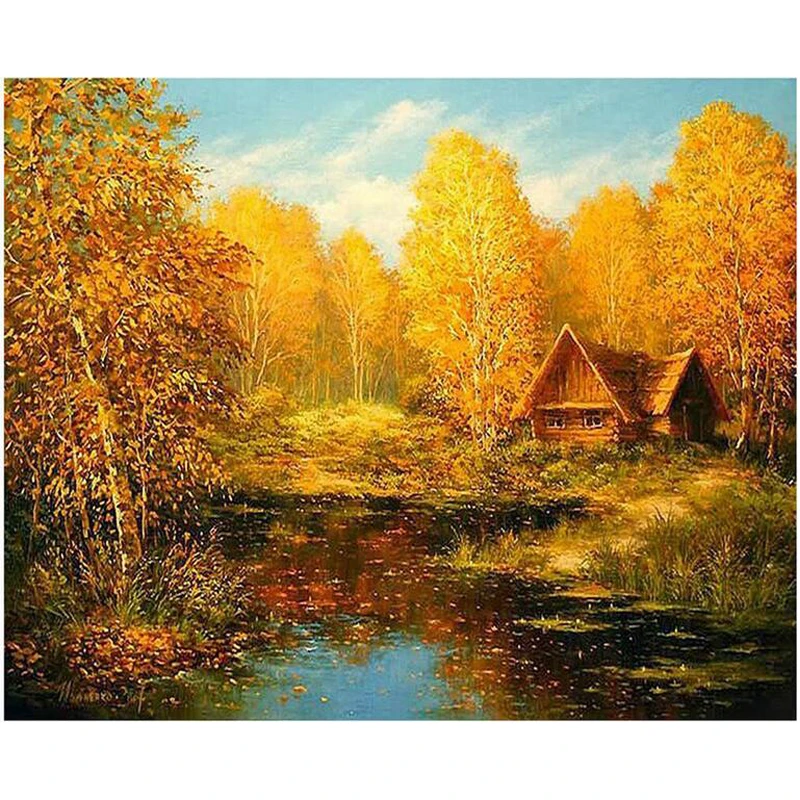

diy 5d diamond painting Autumn,scenery,full square diamond mosaic crafts embroidery rhinestones home decoration C810