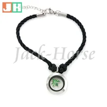 Новое поступление браслет из нержавеющей стали Плавающий Шарм Черный Браслет-веревочка