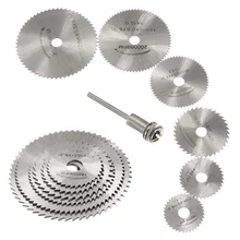 2015 New 7Pcs HSS Rotary Tools Circular Saw Blades Cutting Discs Mandrel Cutoff Cutter Power tools multitool Christmas Gift