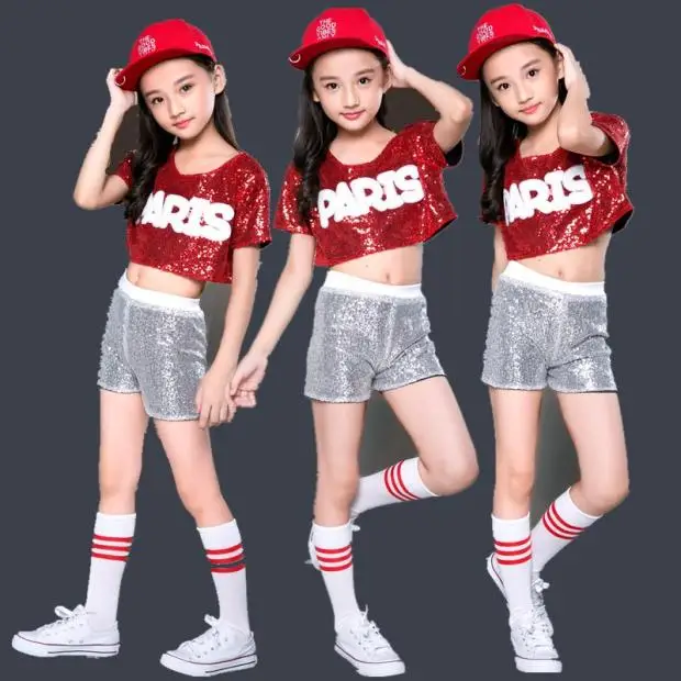 

New Girl Jazz Dance Costume for Stage Children Hip-hop Dance Clothing Child Boy DJ Dance Clothing Kids Stage Dance Wear 90