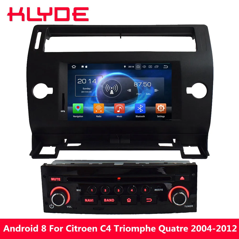 

KLYDE Octa Core PX5 Android 8.0 4GB RAM 32GB ROM Car DVD Player For Citroen C4 Quatre Triumph 2004 2005 2006 2007 2008 2009-2012