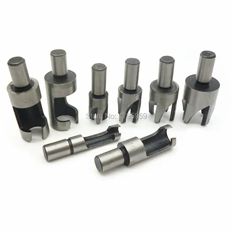 8pc Wood Plug Cutter 9.5mm Shank Diy Hand Tools Woodwork Tool