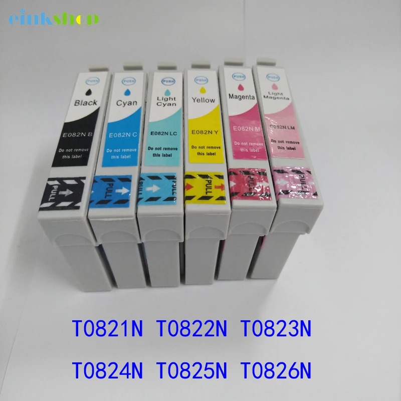 Einkshop1Set T0821N 82N картридж для Epson R270 R290 R295 R390 RX590 RX610 RX615 T50 T59 TX650 TX800 TX710W/TX650 T50 T59 T1281